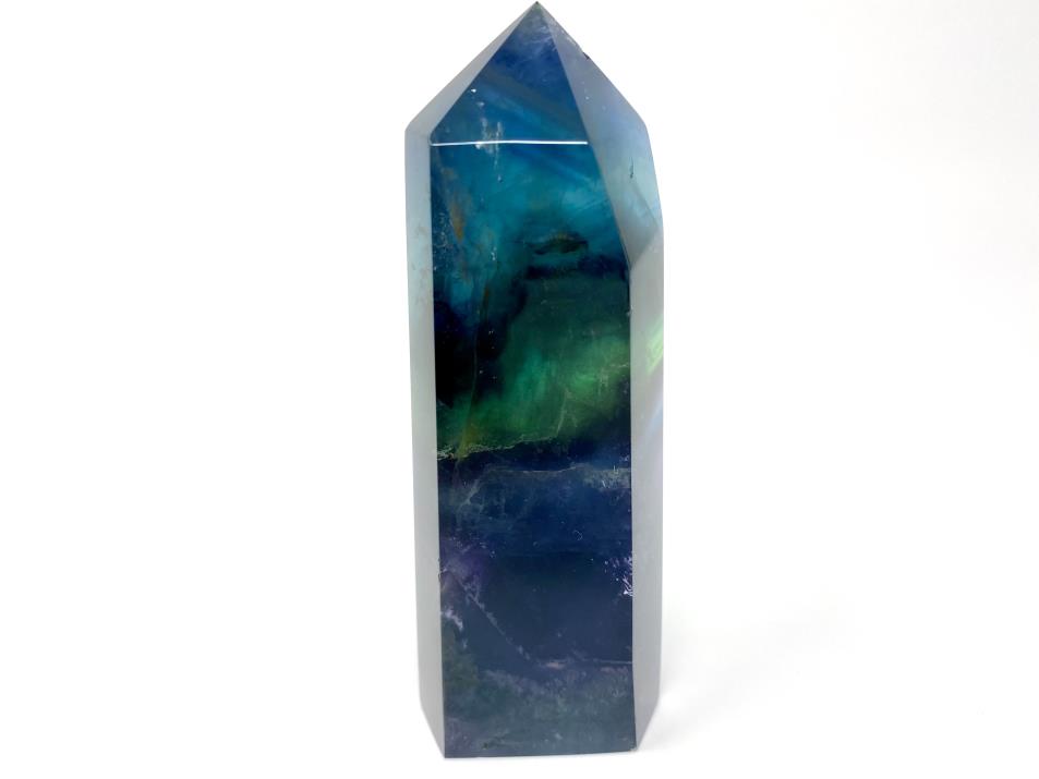 Blue Rainbow Fluorite Crystal Point Large 11.7cm