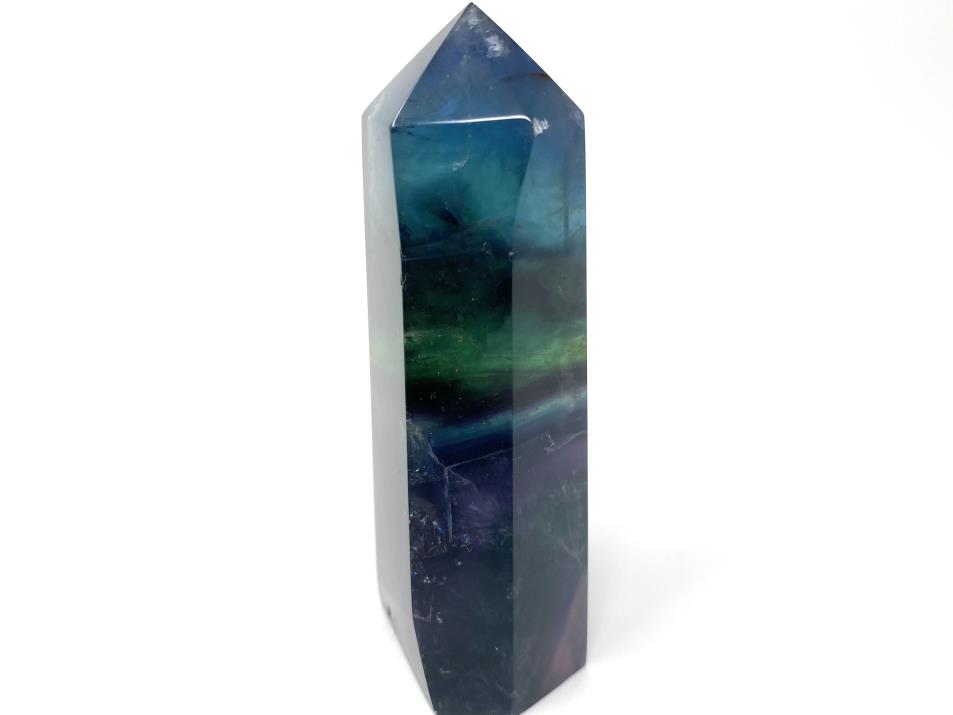 Blue Rainbow Fluorite Crystal Point Large 11.7cm