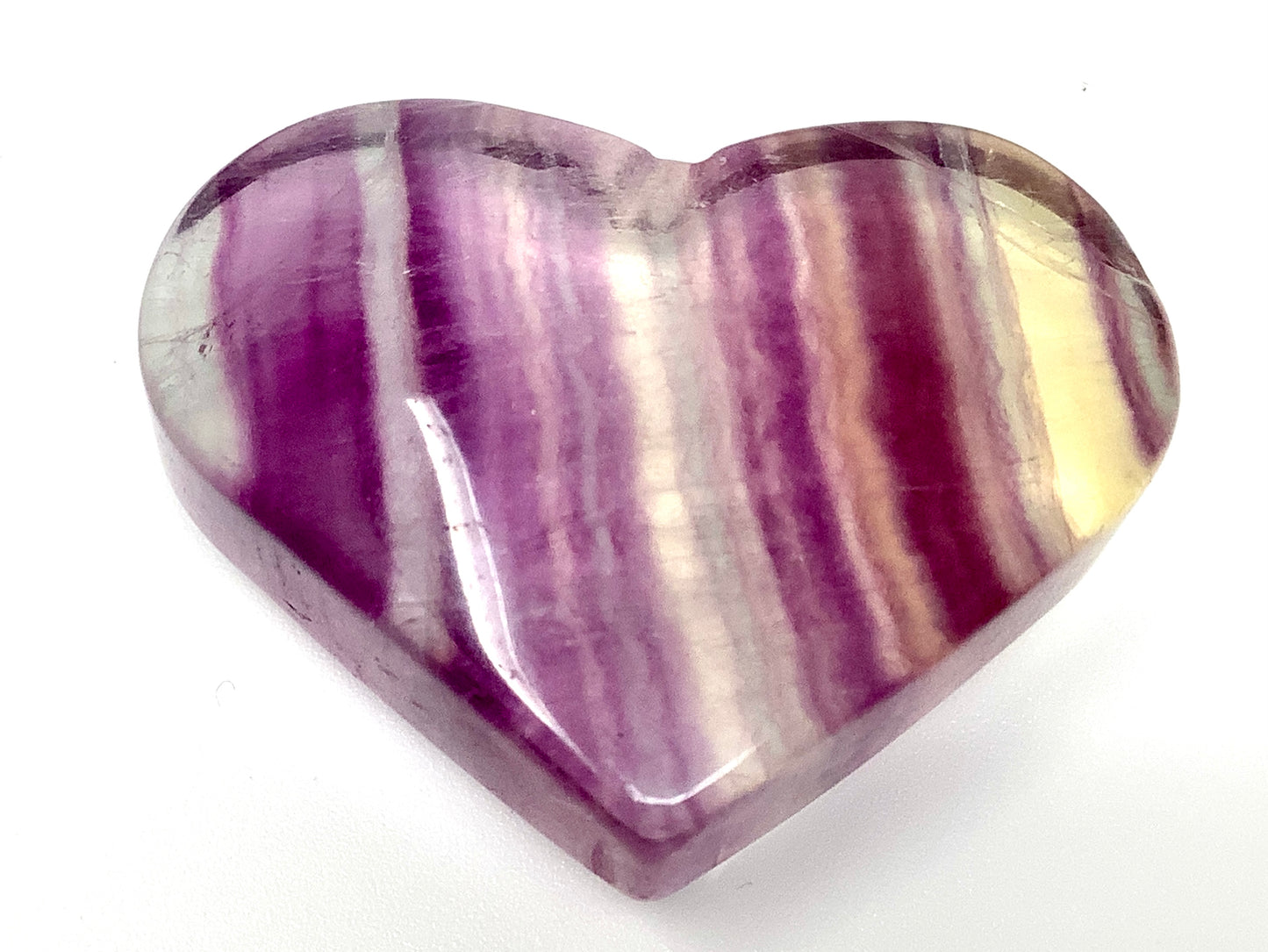 Pastel Rainbow Fluorite Crystal Heart 3.8cm