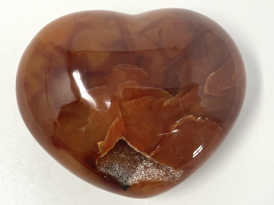 Large Druzy Carnelian Crystal Heart 8.2cm