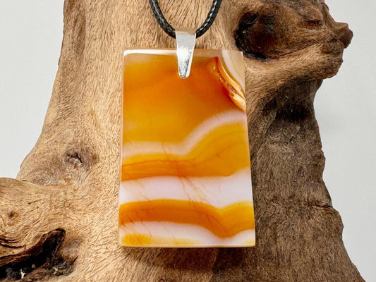 Banded Carnelian Pendant Ingot 4.1cm