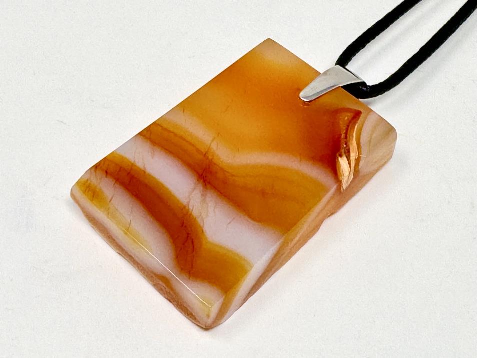 Banded Carnelian Pendant Ingot 4.1cm