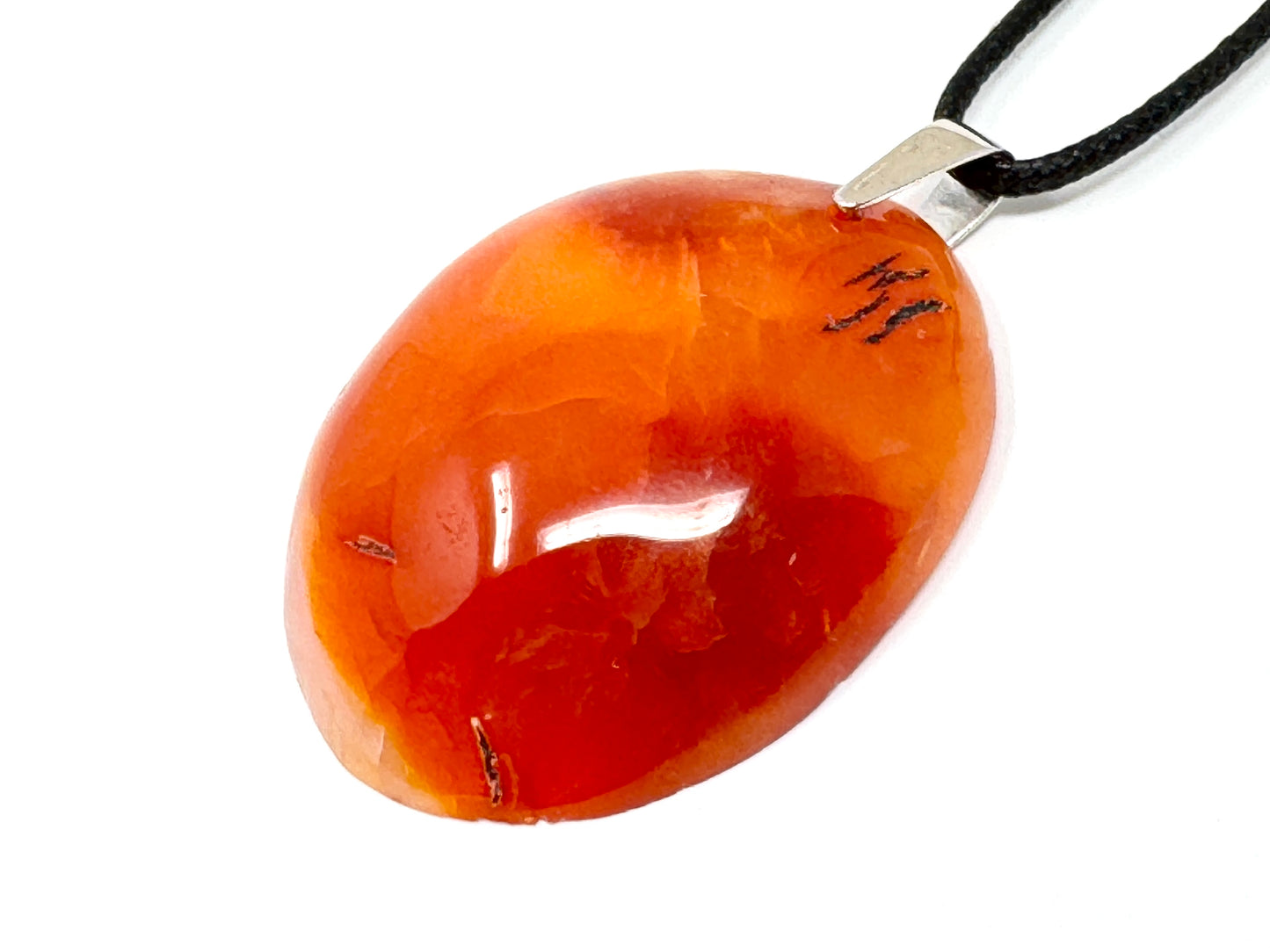 Large Carnelian Pendant Oval 4.8cm