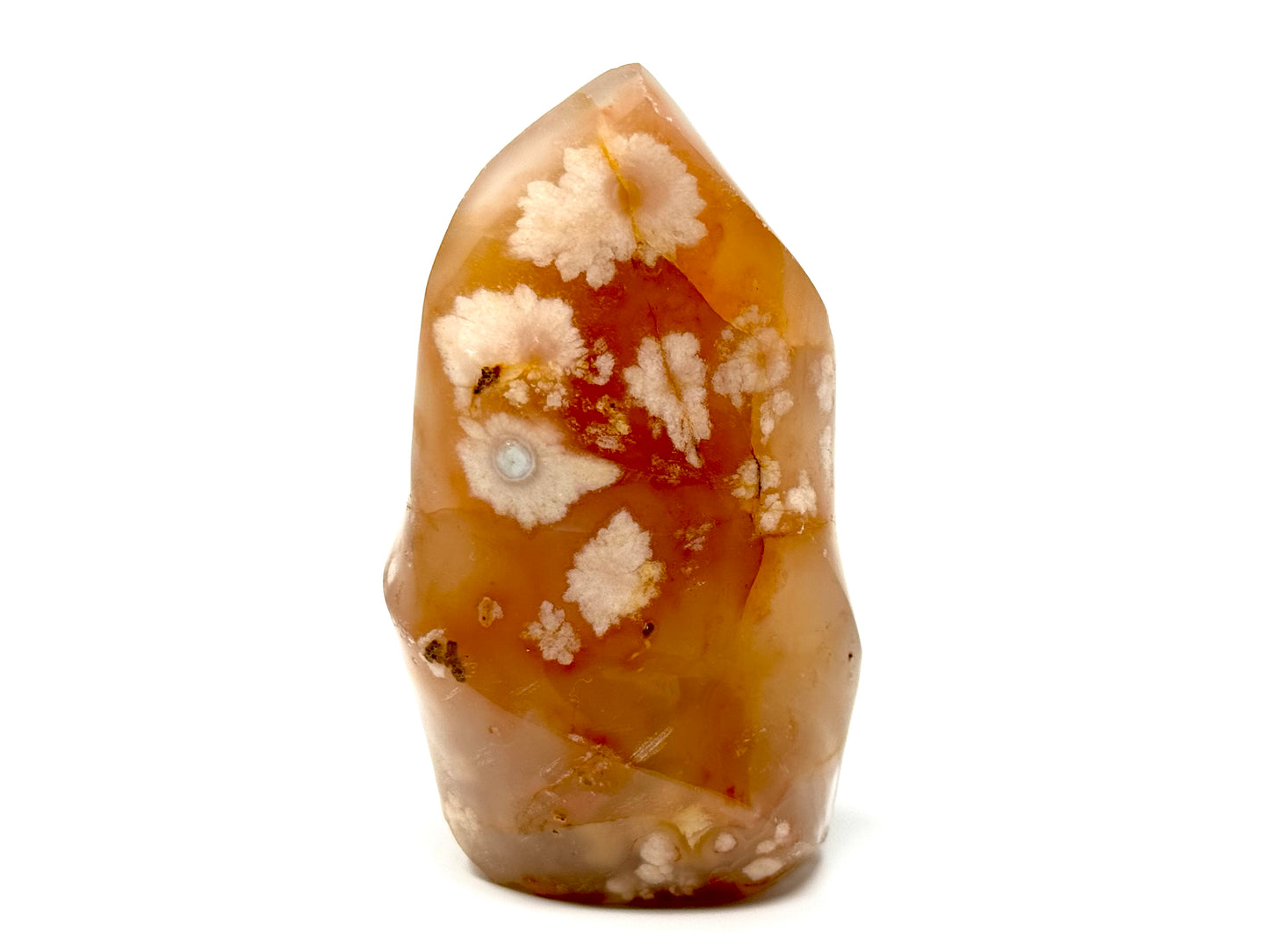 Cherry Blossom Agate Crystal Flame Shape 9.2cm