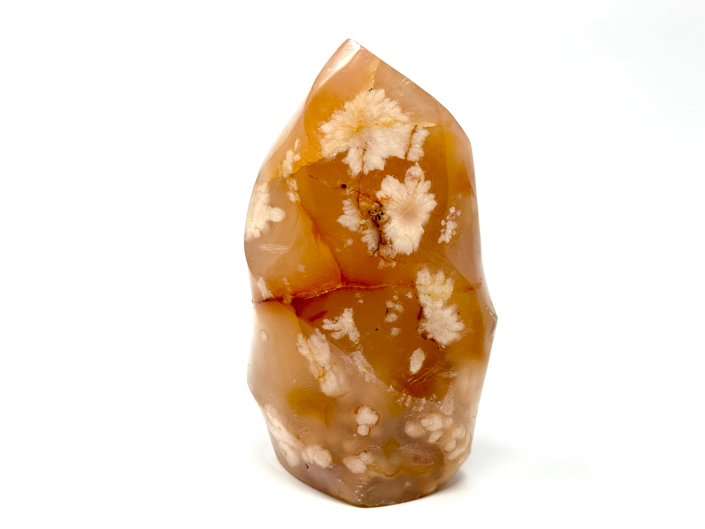 Cherry Blossom Agate Crystal Flame Shape 9.2cm