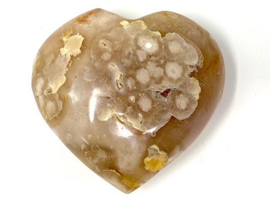 Cherry Blossom Agate Crystal Heart 6.7cm