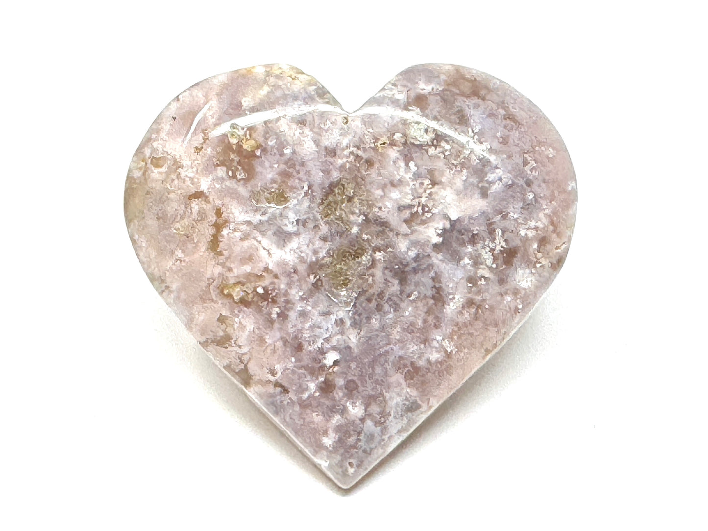 Cherry Blossom Agate Crystal Heart 5.6cm