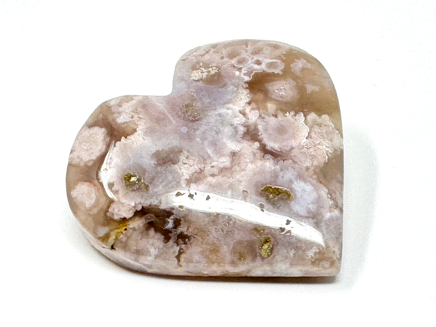 Cherry Blossom Agate Crystal Heart 5.6cm