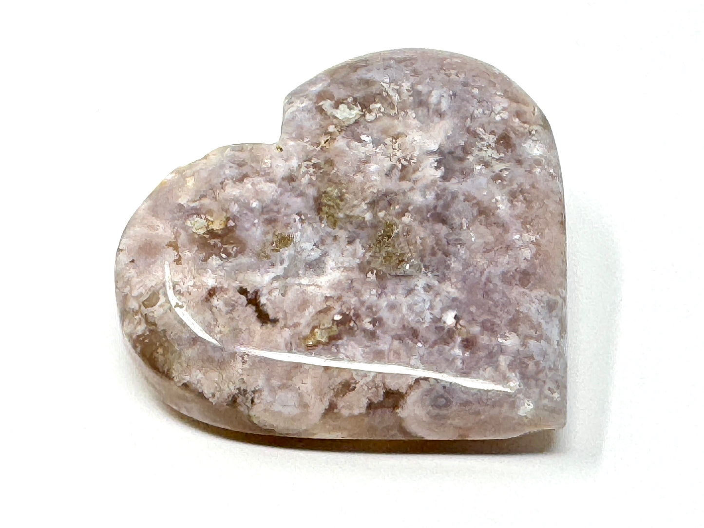 Cherry Blossom Agate Crystal Heart 5.6cm