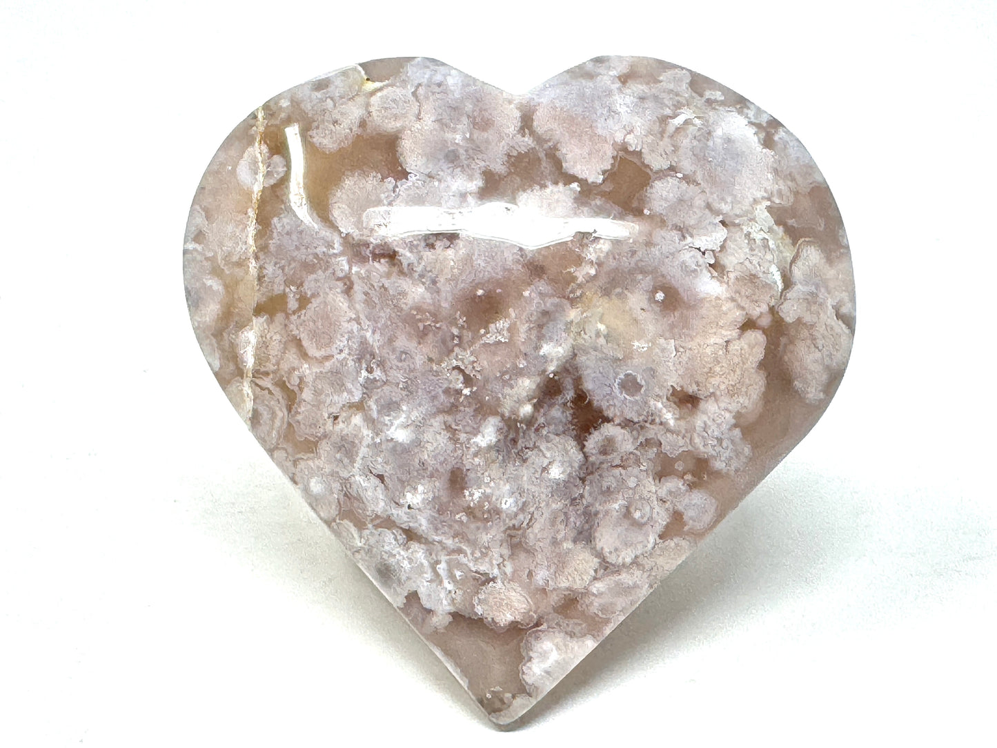 Cherry Blossom Agate Crystal Heart 5.7cm