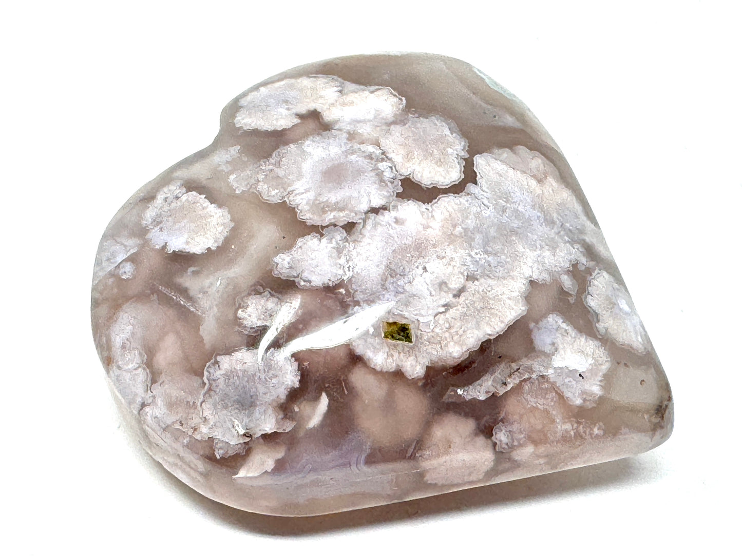 Cherry Blossom Agate Crystal Heart 5.7cm