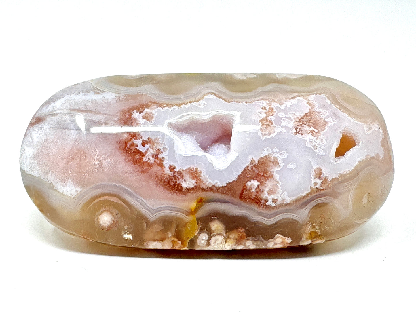 Druzy Cherry Blossom Agate Crystal Pebble 6.5cm