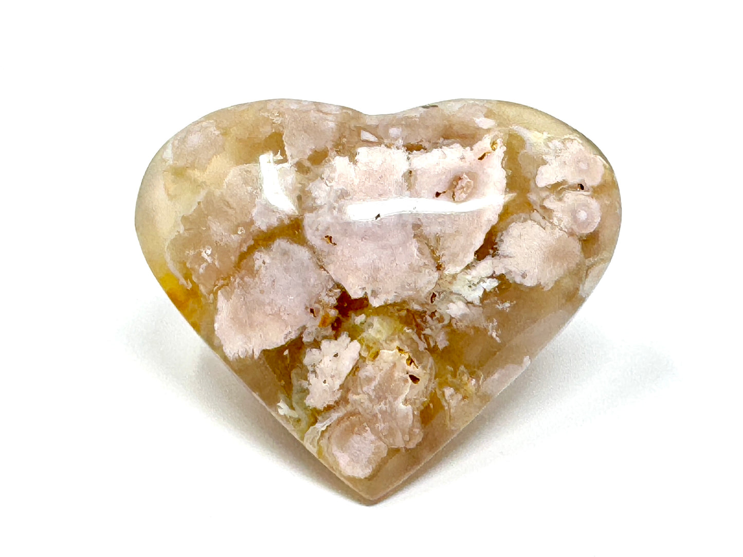 Cherry Blossom Agate Crystal Heart 6.1cm