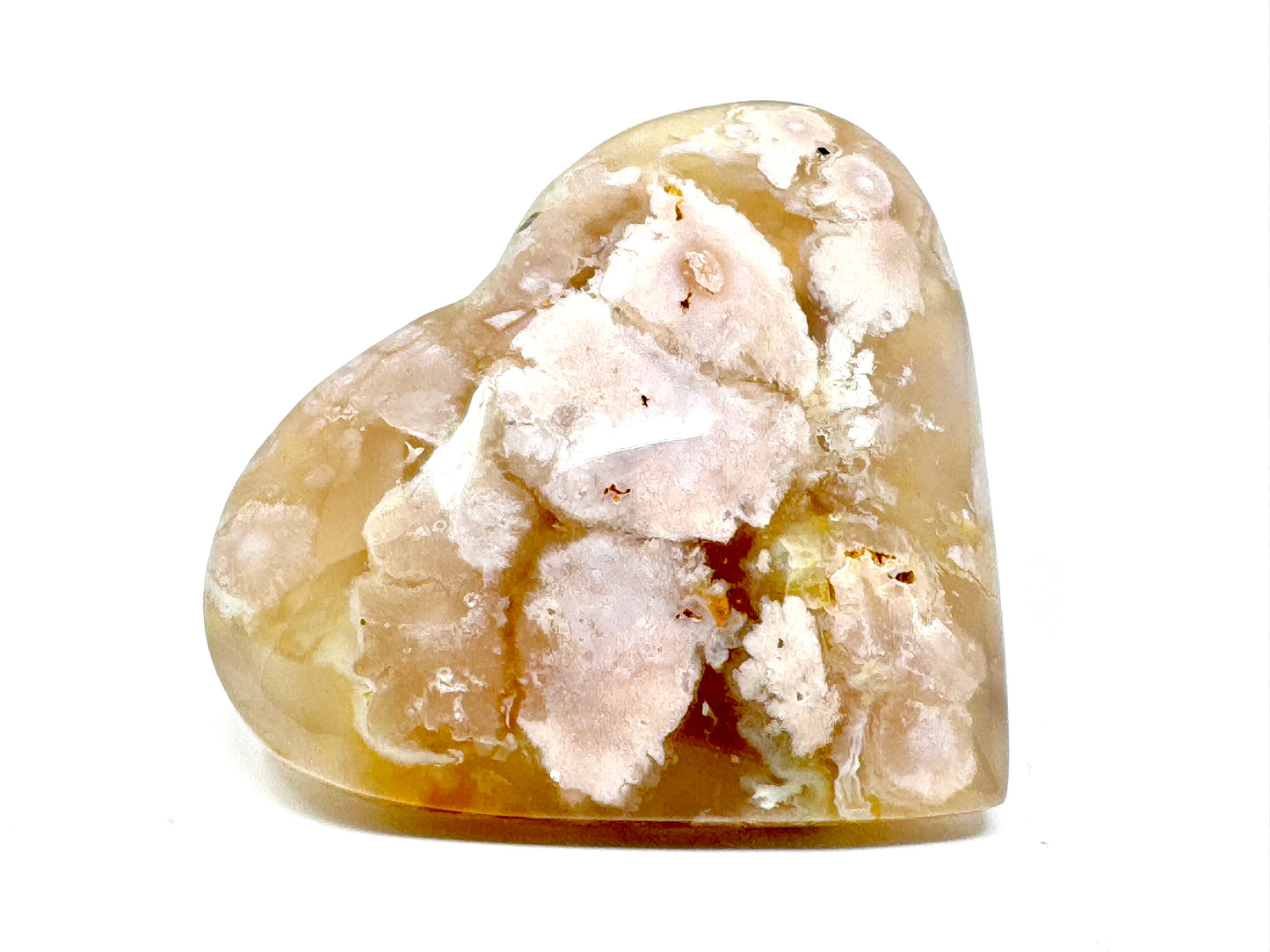 Cherry Blossom Agate Crystal Heart 6.1cm