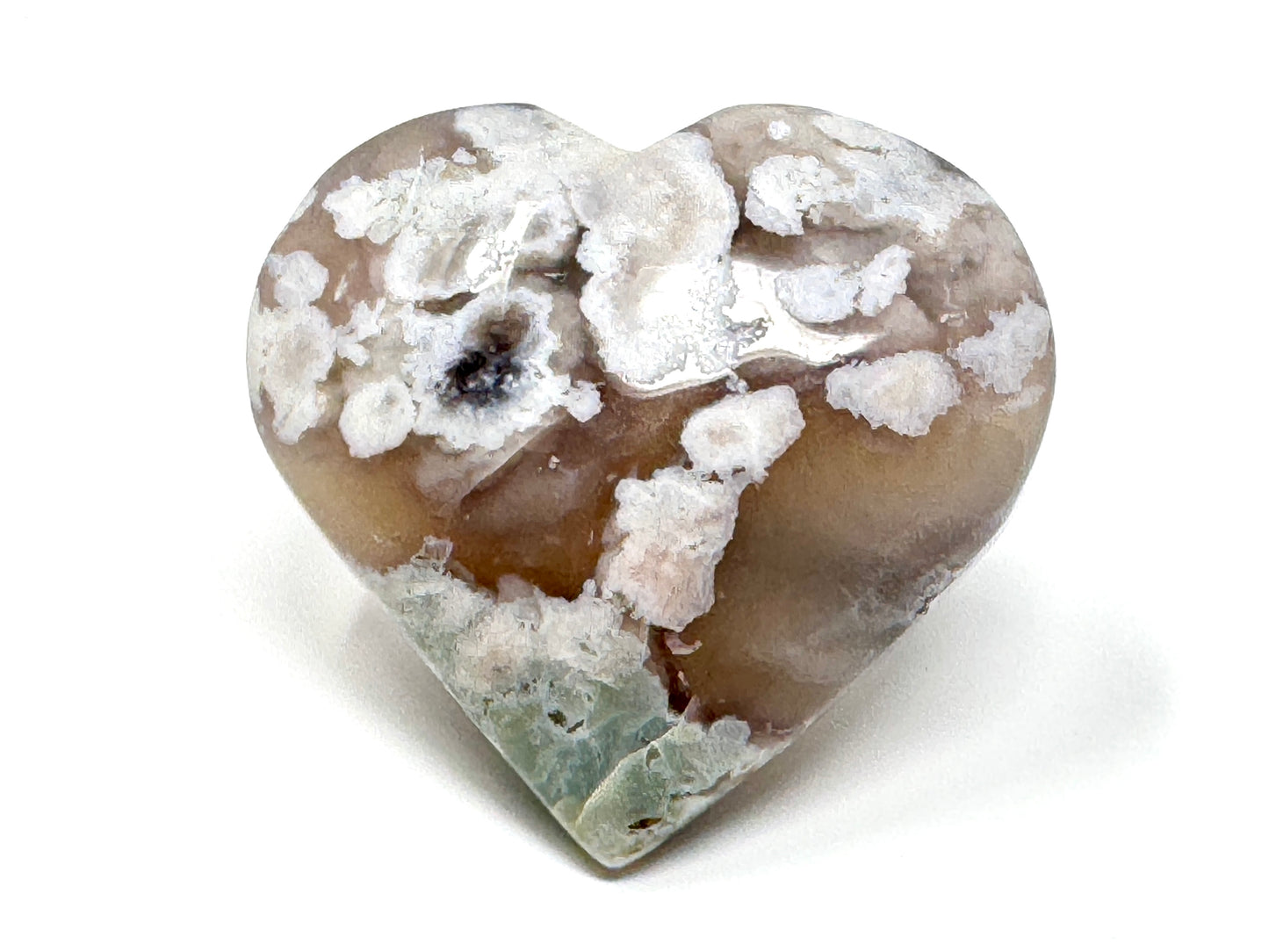 Cherry Blossom Agate Crystal Heart 5.9cm