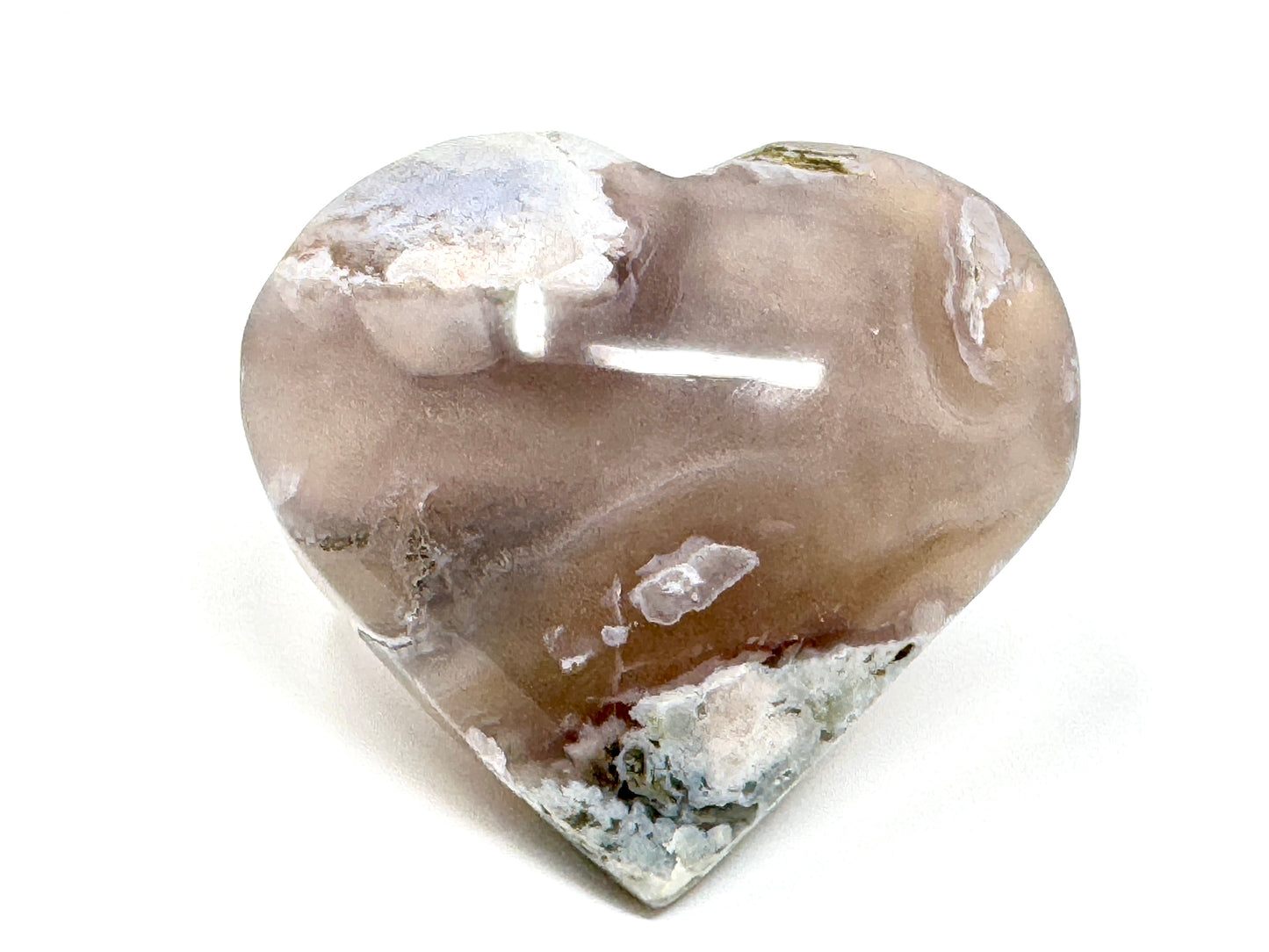 Cherry Blossom Agate Crystal Heart 5.9cm