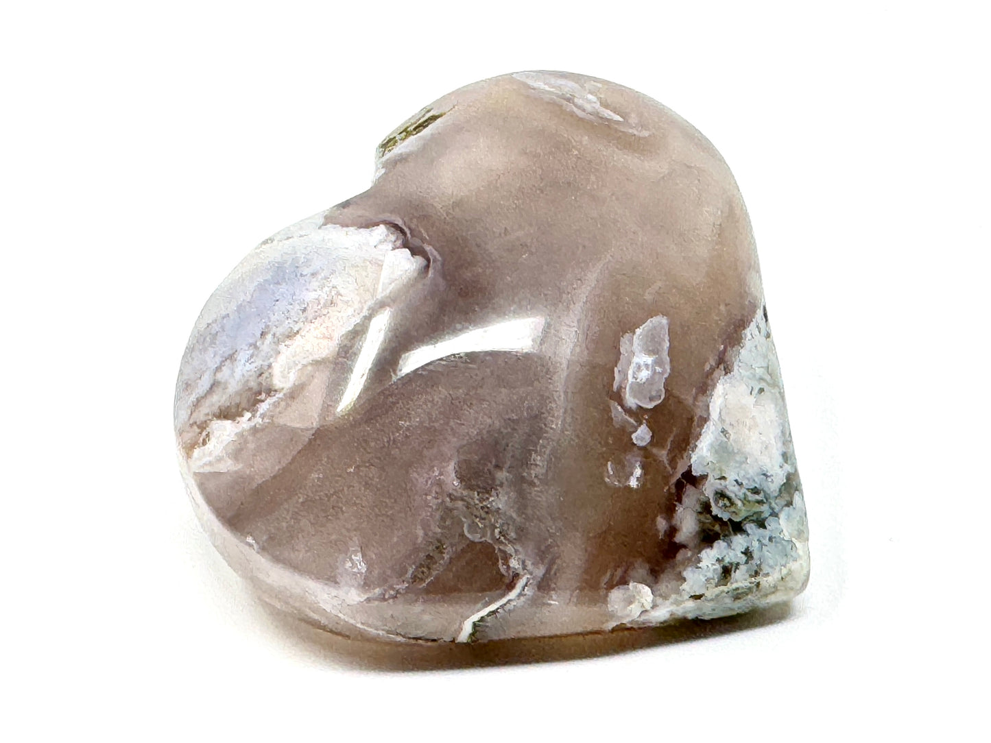 Cherry Blossom Agate Crystal Heart 5.9cm