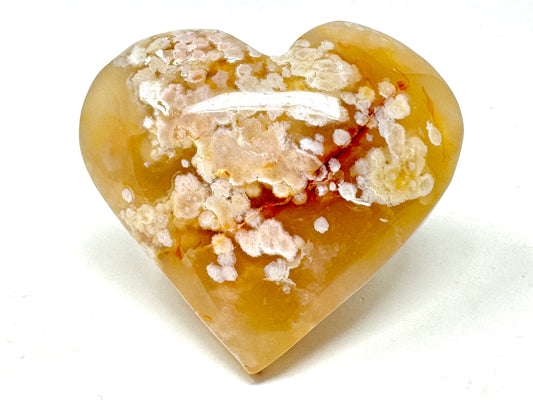 Cherry Blossom Agate Crystal Heart 6.3cm