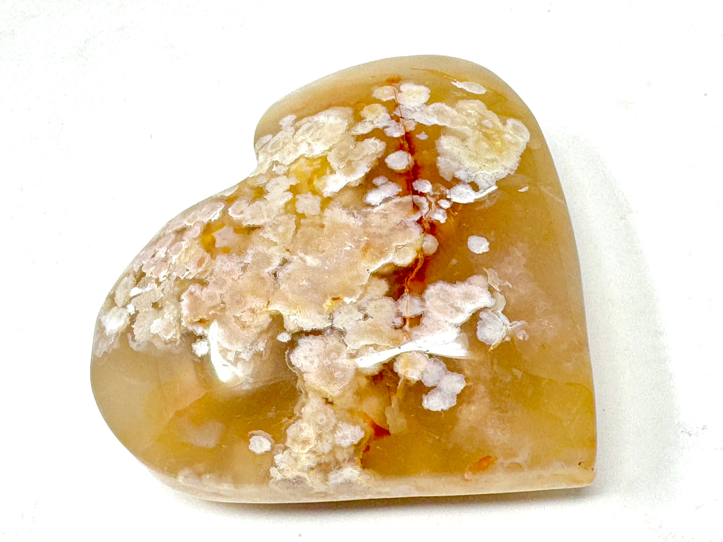 Cherry Blossom Agate Crystal Heart 6.3cm