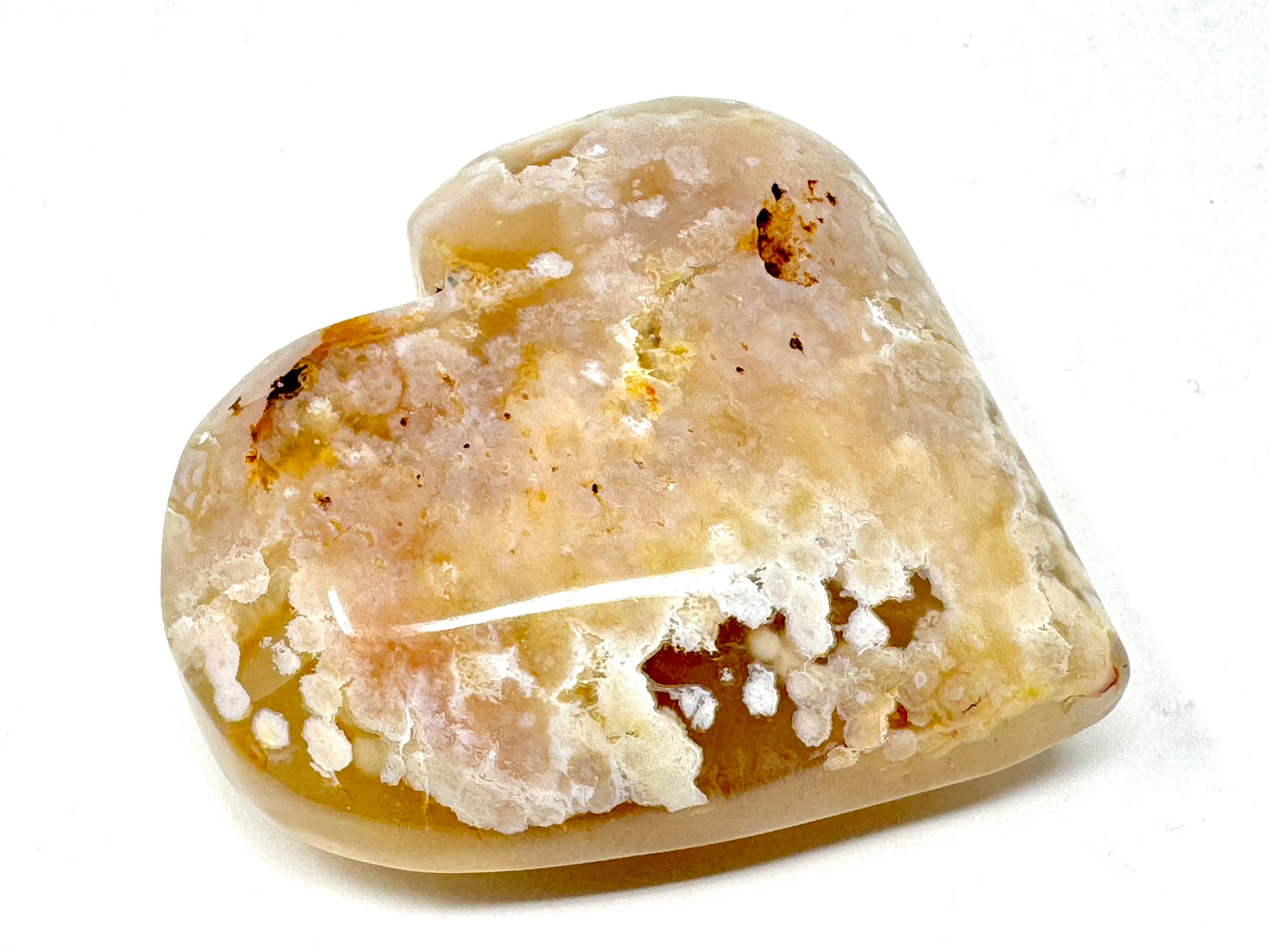 Cherry Blossom Agate Crystal Heart 6.3cm