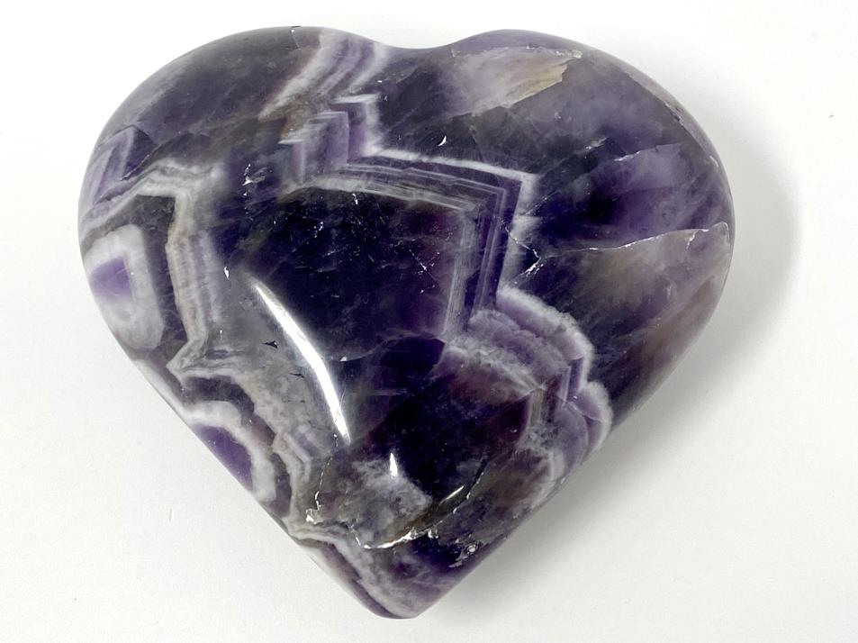 Chevron Amethyst Crystal Heart 6.9cm