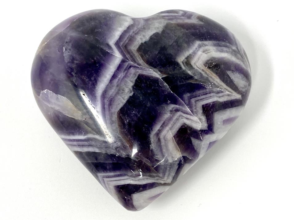 Chevron Amethyst Crystal Heart 6.9cm