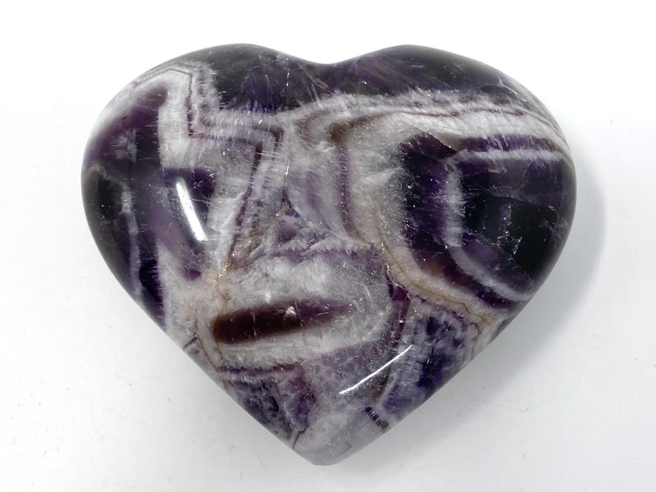 Chevron Amethyst Crystal Heart 7.6cm