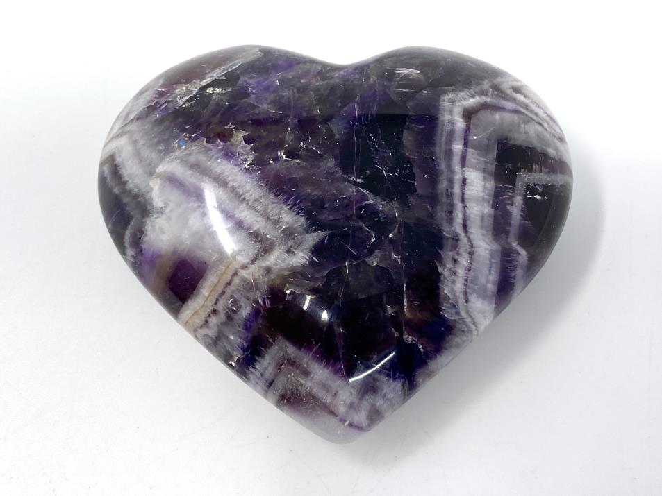 Chevron Amethyst Crystal Heart 7.6cm