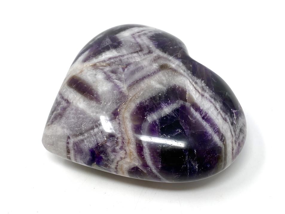 Chevron Amethyst Crystal Heart 7.6cm