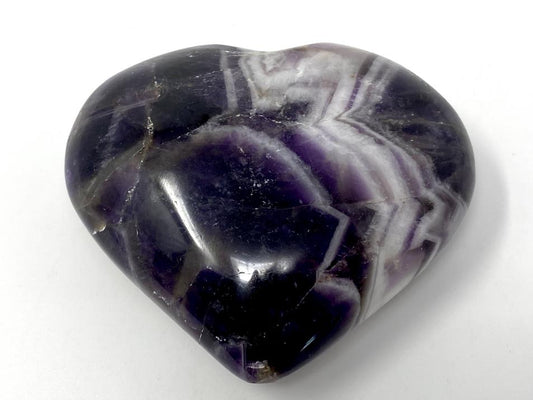 Chevron Amethyst Crystal Heart 7.3cm