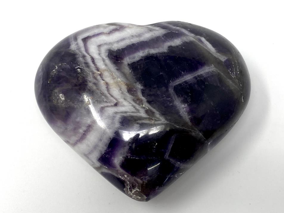 Chevron Amethyst Crystal Heart 7.3cm