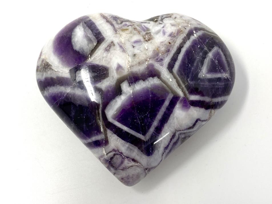 Chevron Amethyst Crystal Heart 7.4cm