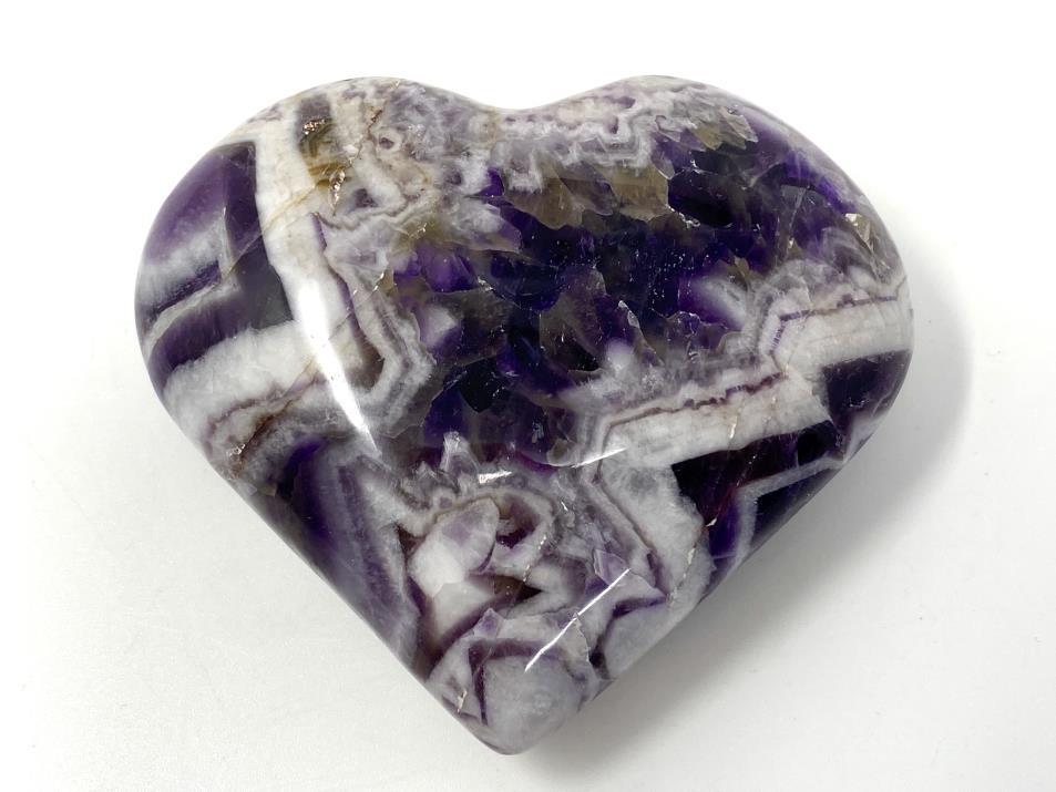 Chevron Amethyst Crystal Heart 7.4cm