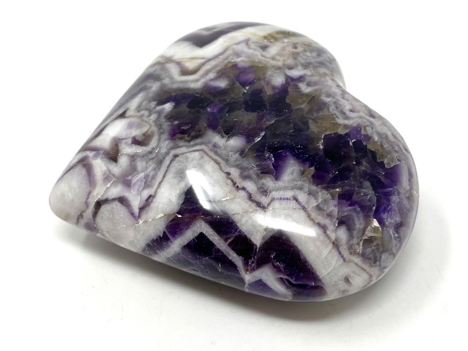 Chevron Amethyst Crystal Heart 7.4cm