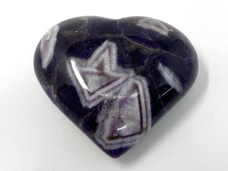 Chevron Amethyst Crystal Heart 7.2cm