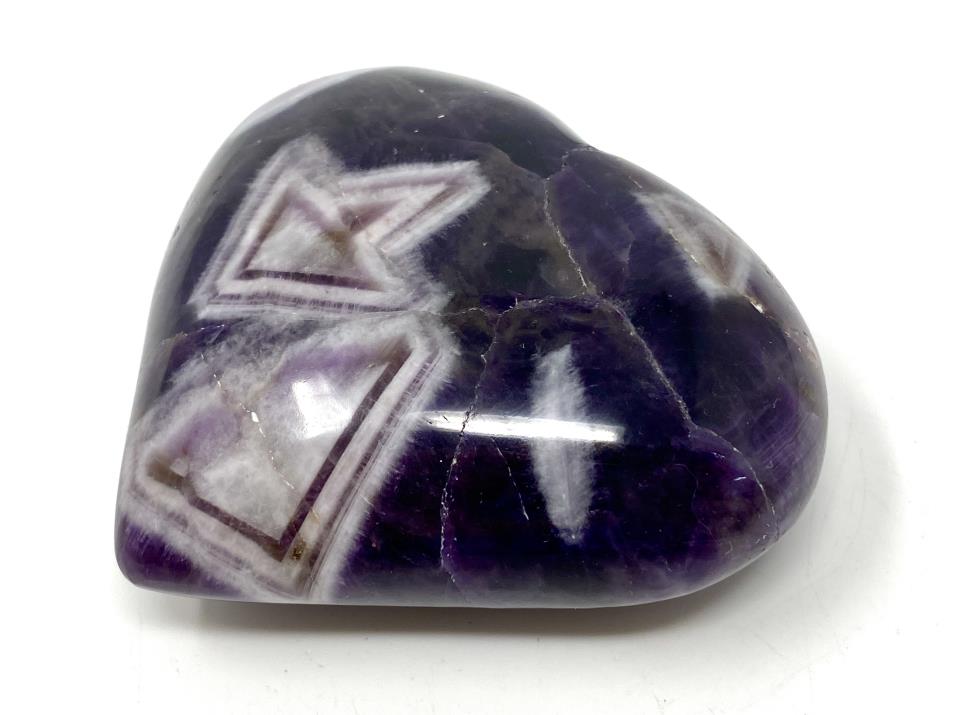 Chevron Amethyst Crystal Heart 7.2cm