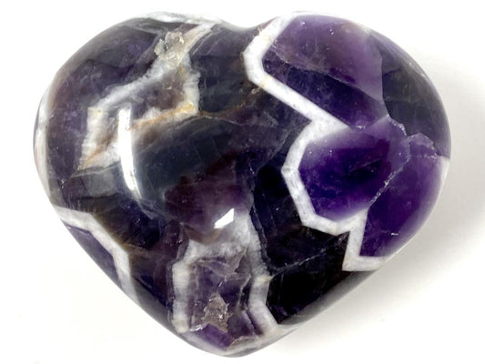 Chevron Amethyst Crystal Heart 7.1cm