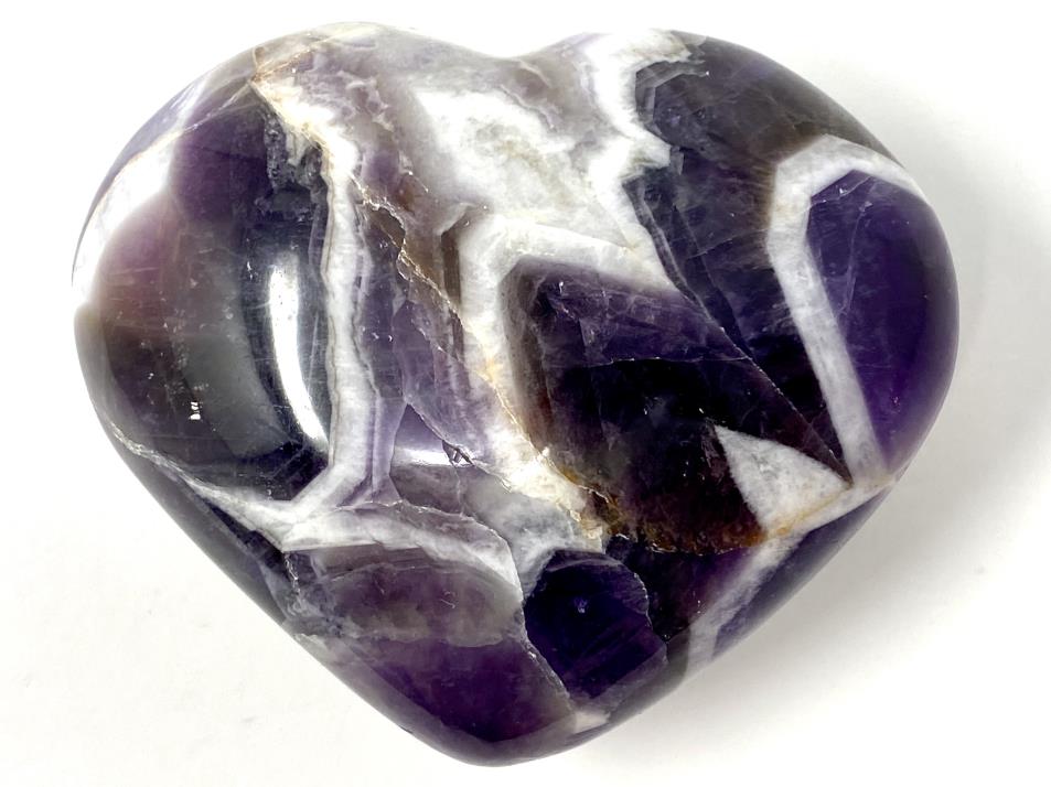 Chevron Amethyst Crystal Heart 7.1cm