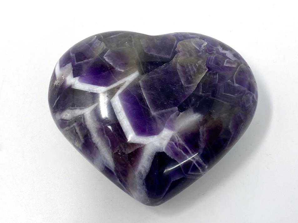 Chevron Amethyst Crystal Heart 7.3cm