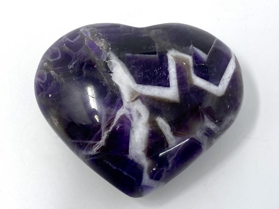 Chevron Amethyst Crystal Heart 7.3cm