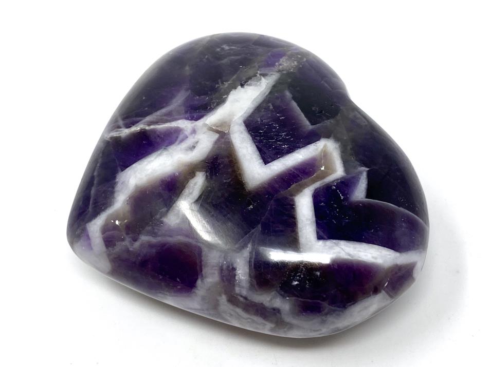 Chevron Amethyst Crystal Heart 7.3cm