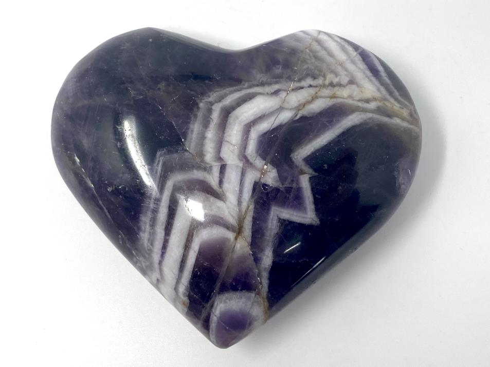 Chevron Amethyst Crystal Heart 7.1cm