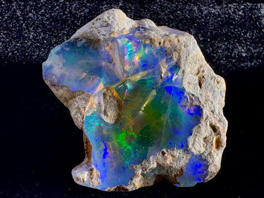 Ethiopian Crystal Opal Stone: Welo Opal Gemstone Natural Crystal 9.79 Grams