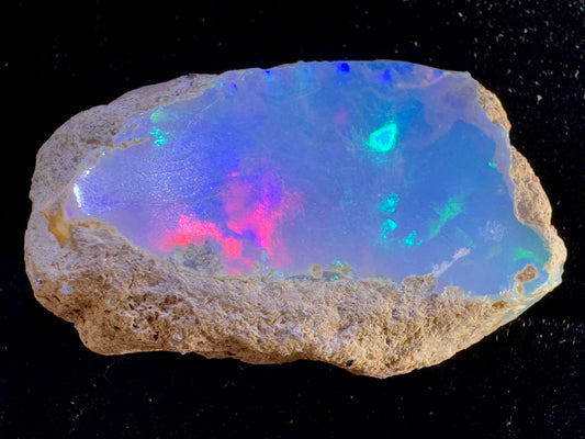 Ethiopian Crystal Opal Stone: Welo Opal Gemstone Natural Crystal 4.75 Grams