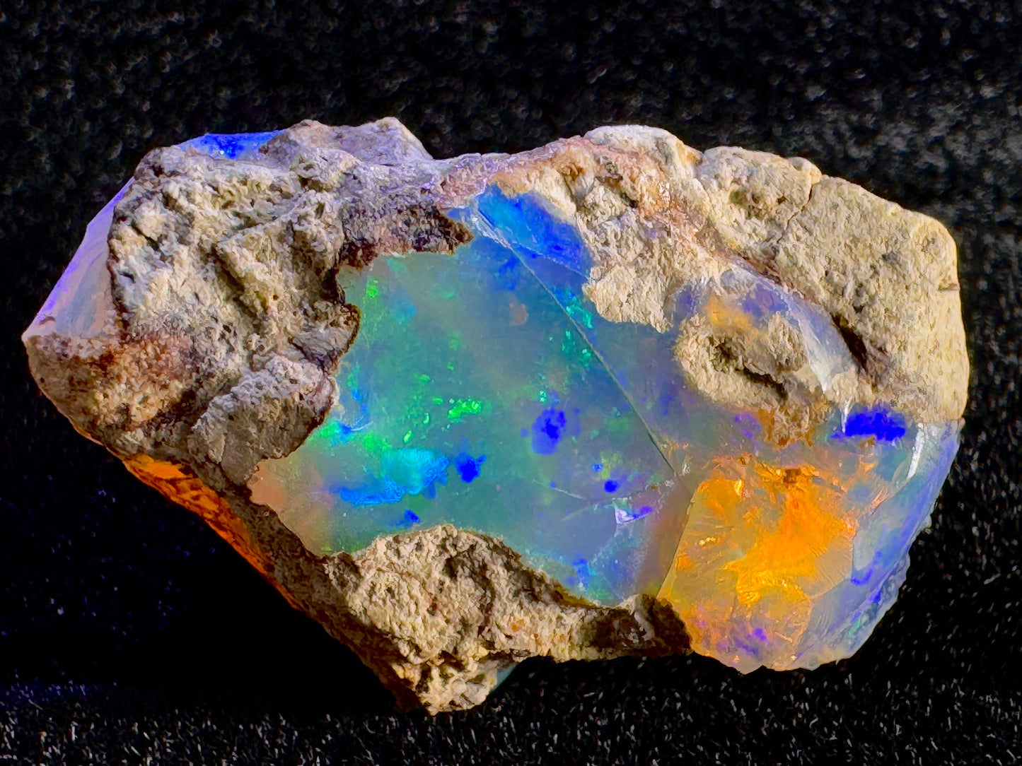 Ethiopian Crystal Opal Stone: Welo Opal Gemstone Natural Crystal 4.19 Grams