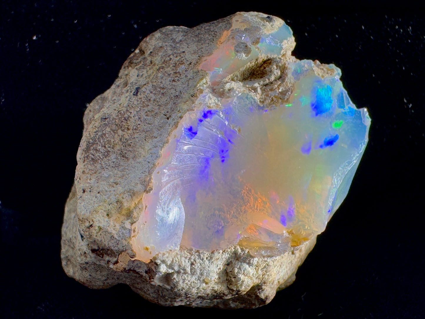 Ethiopian Crystal Opal Stone: Welo Opal Gemstone Natural Crystal 7.33 Grams