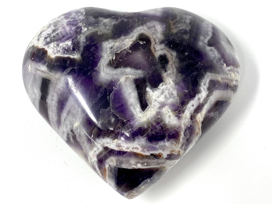 Chevron Amethyst Crystal Heart 7.6cm