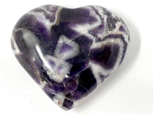 Chevron Amethyst Crystal Heart 7.6cm