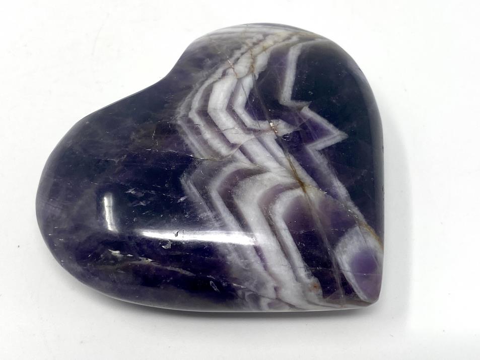 Chevron Amethyst Crystal Heart 7.1cm