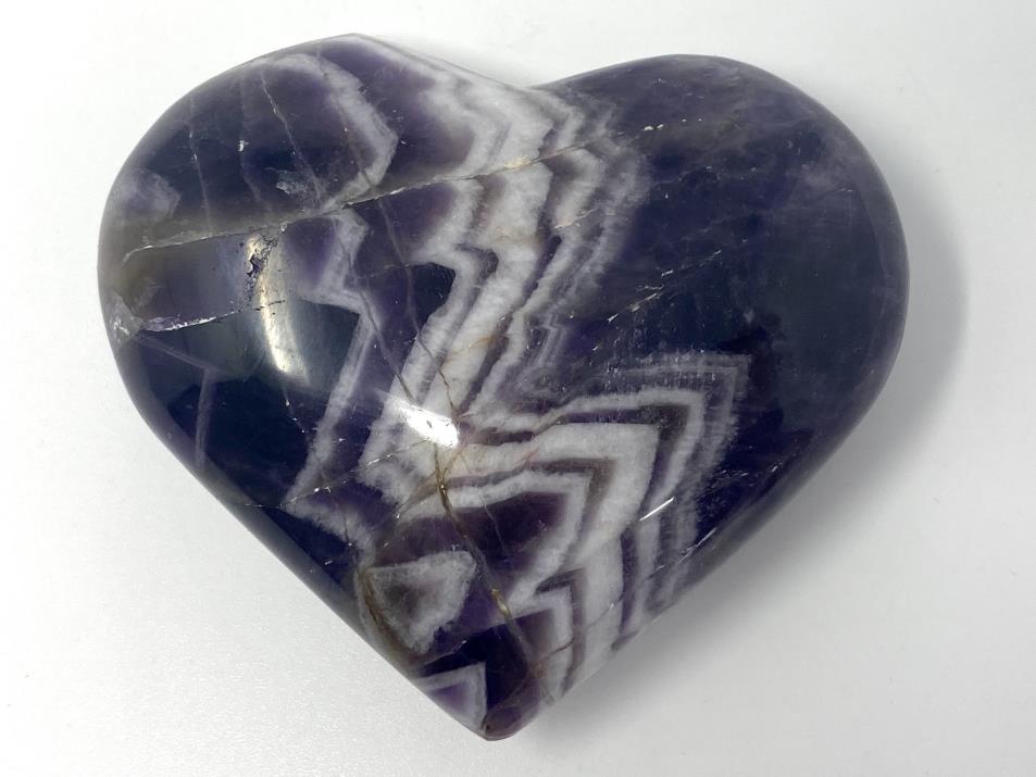 Chevron Amethyst Crystal Heart 7.1cm